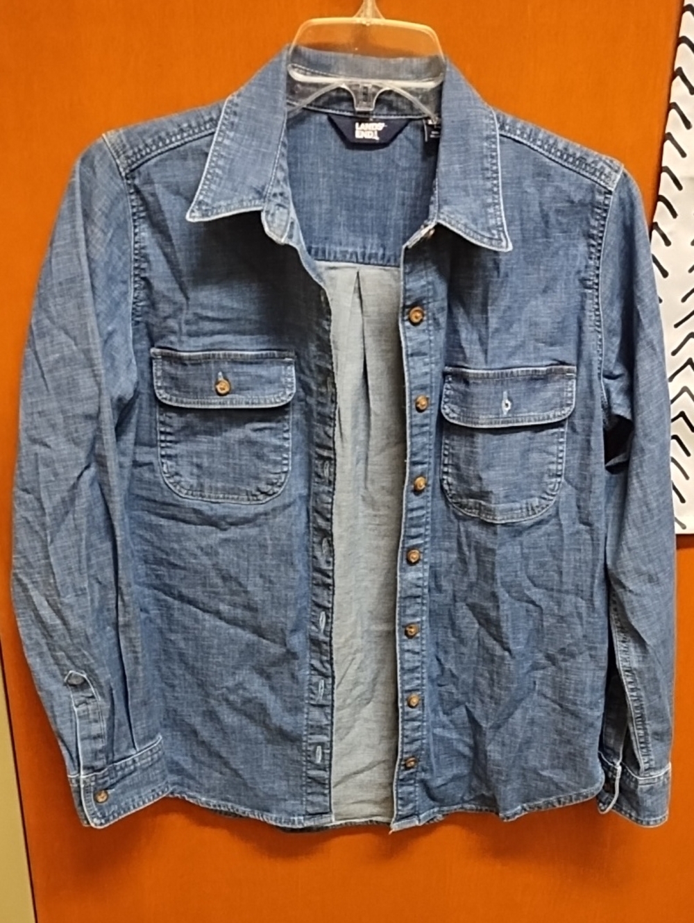 Lands' End Women's Blue Denim Shirt